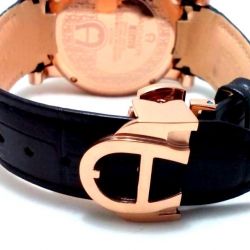 Aigner Bari Rose Gold Black Leather Chronograph mens watch