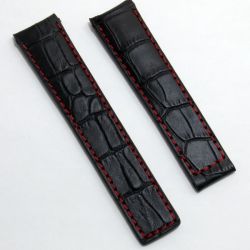 Tagheuer Black Red Strech Leather Srtap