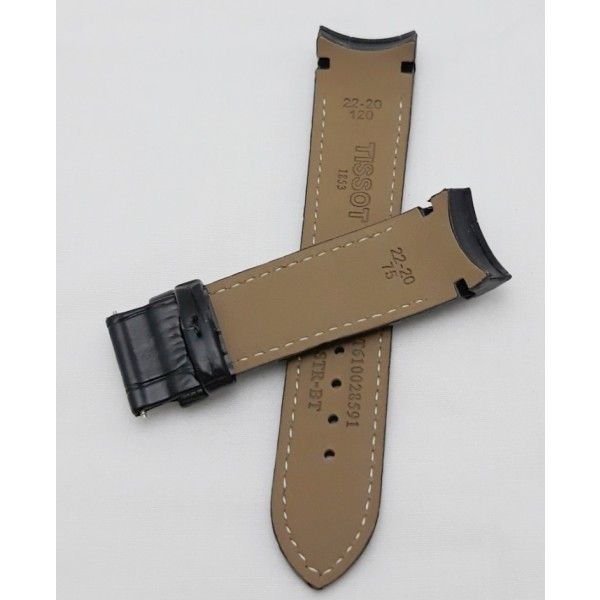 Tissot 1853 T610028591 22mm Rounded Lugs Black Leather Strap