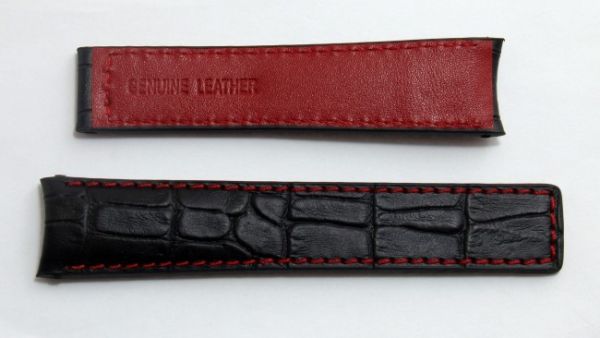 Tagheuer Black Red Strech Leather Srtap