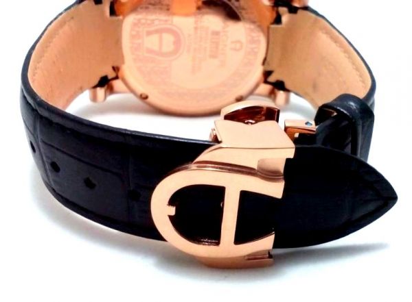 Aigner Bari Rose Gold Black Leather Chronograph mens watch