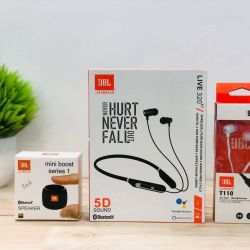 *JBL COMBO*   ?COMBO ITEMS:-   1) JBL SPEAKER (Quality Sound, Random Colour)  2) JBL Wired Earphone (Random Colour)  3) JBL Neckband (Superb Sound)  *Rate : 1350 free shipping