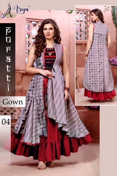 =:= PURATTI =:=  Designer gown :-: Fabric - rayon print :-: print fabric - poli Reyon  :-: Inner - cotton  :-: Size - m, l, xl, xxl.  :-: Length - 54
