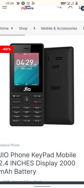 Jio mobile keypad