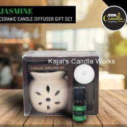 Jasmine Ceramic Candle Diffuser Gift Set