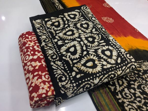 Cotton batik dress material