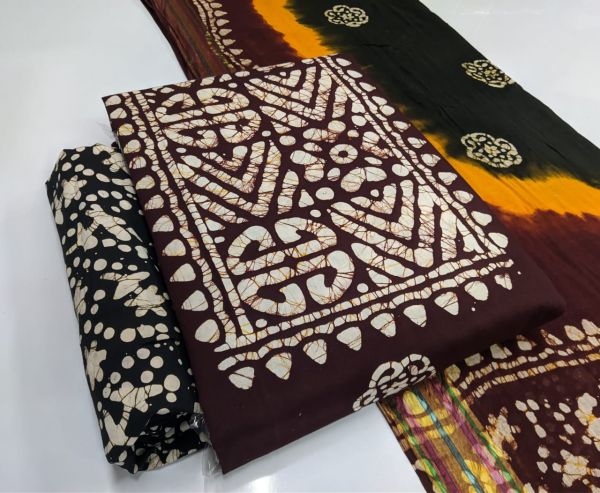 Cotton batik dress material