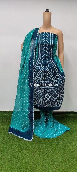 Bandhni satin cotton dress material