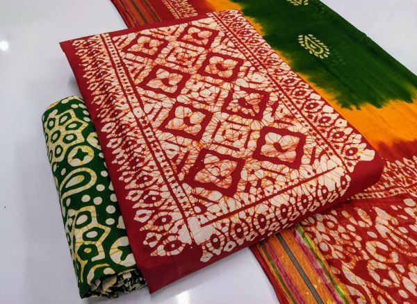 Cotton batik dress material