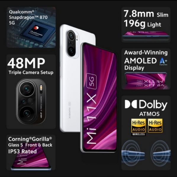 Mi 11X 5G Cosmic Black 128GB STORAGE