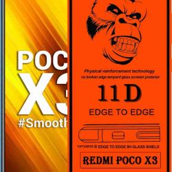 Poco X3/X3pro/Mi10i/poco M2 pro /Redmi note 9 pro/pro max/ 9 Redmi Note 10 pro temper Glass (11D Ultra Smooth )