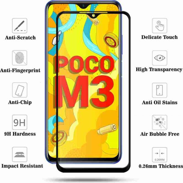 Poco M3 11D Temper Glass / Poco M3 Mobile Glass