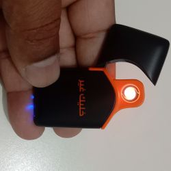 Beautiful stylish black and orange color cigarette lighter rechargeable