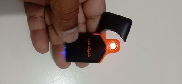 Beautiful stylish black and orange color cigarette lighter rechargeable