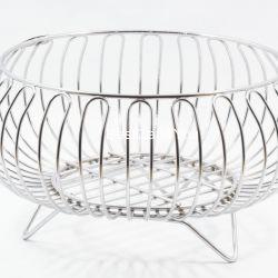 Vaishvi Heavy Stainless Steel Vegetable and Fruit Bowl Basket - Nickel Chrome Plated