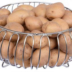 Vaishvi Heavy Stainless Steel Vegetable and Fruit Bowl Basket - Nickel Chrome Plated