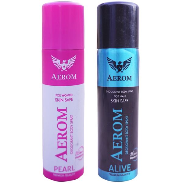 Aerom Pearl and Alive Deodorant Body Spray For Men and Women, 300 ml (
