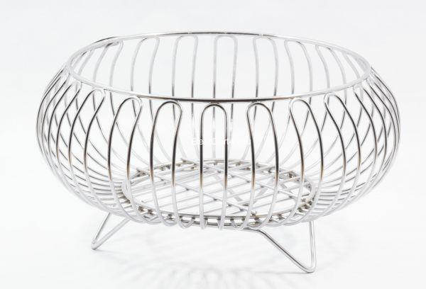 Vaishvi Heavy Stainless Steel Vegetable and Fruit Bowl Basket - Nickel Chrome Plated
