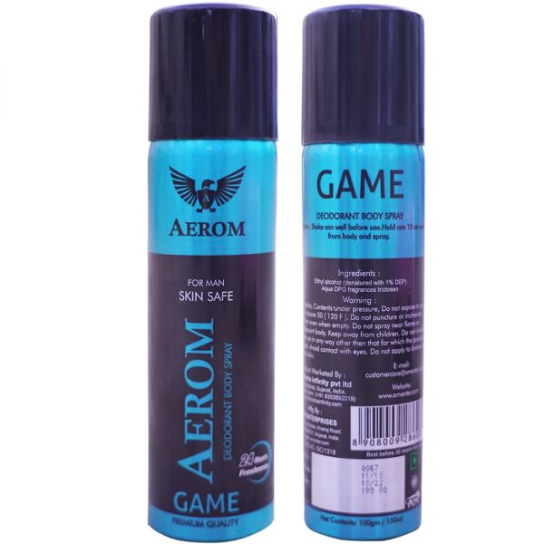 Aerom Game Deodorant Body Spray For Men, 150 ml (Pack of 1)