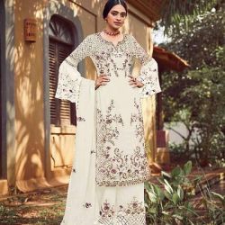 Classy Georgette Embroidered Straight Suit--