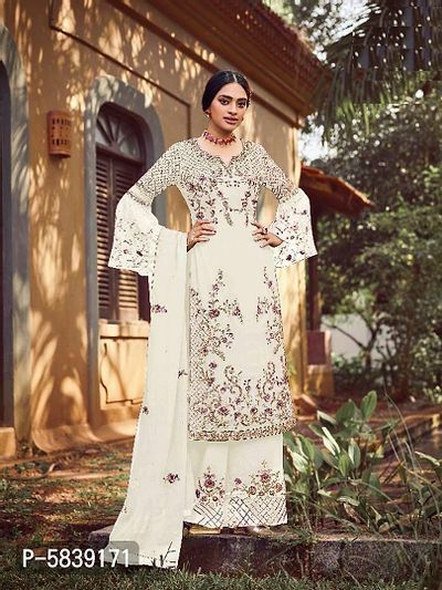 Classy Georgette Embroidered Straight Suit--