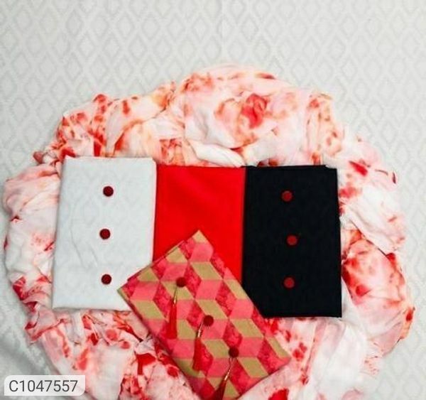 New Printed Cotton Dress Materials /Suit( Combo Of 3)