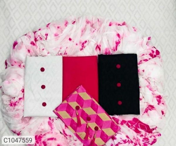 New Printed Cotton Dress Materials /Suit( Combo Of 3)