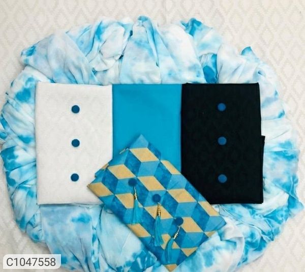 New Printed Cotton Dress Materials /Suit( Combo Of 3)
