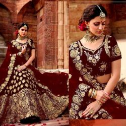 Women's embroidered wedding lehenga choli