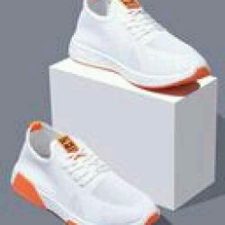 Rapidbox Men White - Orange Sneakers 
