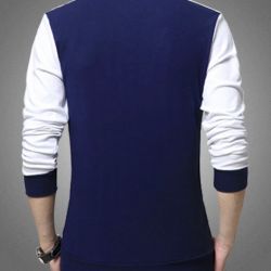 Solid Men Polo Neck Dark Blue T-Shirt