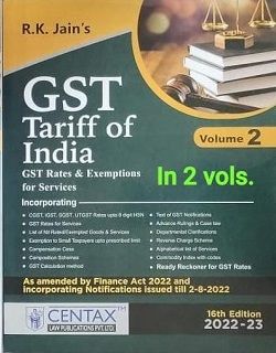 GST Tariff of India in 2 volume in English with FREE Scheme of 10 JOTTER BALLPEN worth MRP Rs.750-00