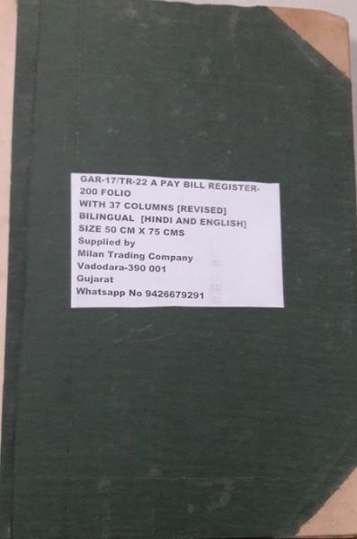 Pay Bill Register-200 folio Leather Binding Printed On Ledger Paper. Free Shipping. Price with 18% GST