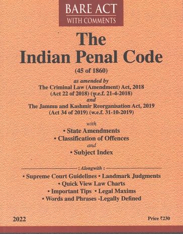 Indian Penal Code BARE Act Edition 2022