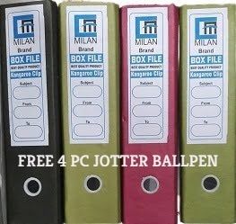 Box File [Kangaroo Clip] Pack of 4 pc. One Pkt= Four Pc. Price for One Pkt of 4 pc with 18% GST with SCHEME Four Pc Jotter Ball Pen with every one pack of 4 pc