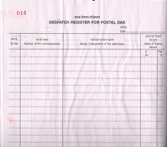 Dispatch Register-500 page both side printing in extra white paper Bilingual [English and Hindi]