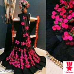 Net sarees for women and girls silk