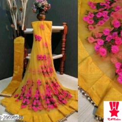 Net sarees for women and girls silk