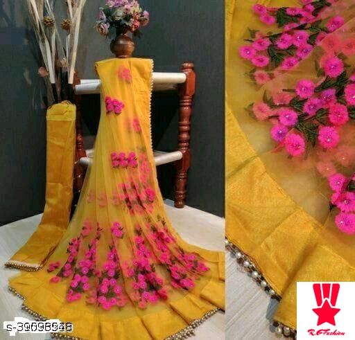 Net sarees for women and girls silk