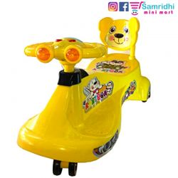 Panda Kartoon Swing Car - Yellow