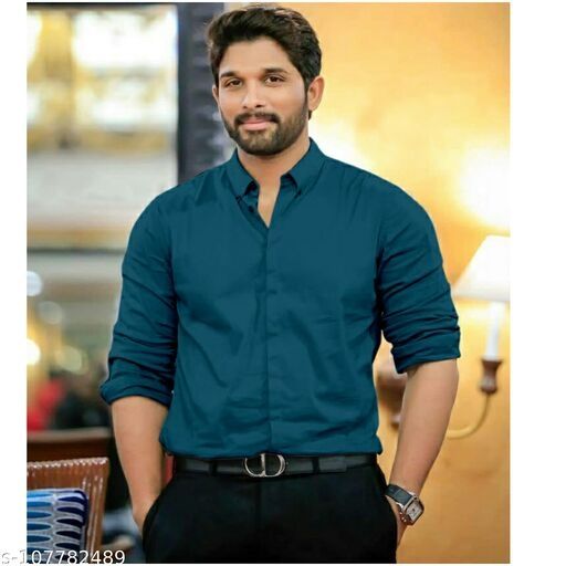  Urbane Latest Men Shirts Fabric: Cotton Blend Sleeve Length: Long Sleeves Pattern: Solid Net Quantity (N): 1 Sizes: M (Chest Size: 38 in, Length Size: 29 in)  L (Chest Size: 40 in, Length Size: 30 in)  XL (Chest Size: 42 in, Length Size: 30.5 in)
