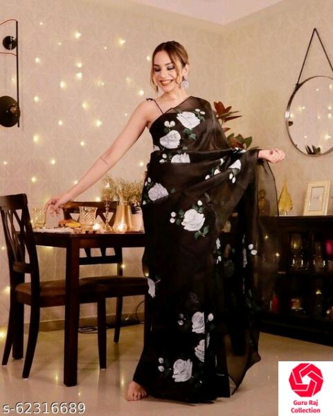 Black Organza Saree