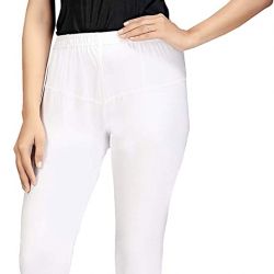 Comfort Wear Solid Regular Fit Chudidar Leggings for Girls & Women's | 4 Way Stretchable Leggings (Pack of 1)white