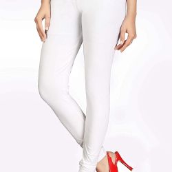 Comfort Wear Solid Regular Fit Chudidar Leggings for Girls & Women's | 4 Way Stretchable Leggings (Pack of 1)white