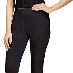 Comfort Wear Solid Regular Fit Chudidar Leggings for Girls & Women's | 4 Way Stretchable Leggings (Pack of 1)black