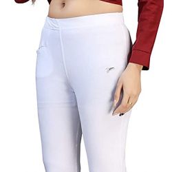 Comfort Wear Women's Regular fit Solid Kurti Pants with One Front Pocket (Pack of 1)white