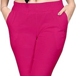 Comfort Wear Women Cotton Lycra Regular Fit Solid Lace Pants, Trousers, zalar Pants for Women, Girls (Pack of 1)rani