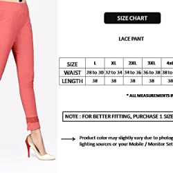 Comfort Wear Women Cotton Lycra Regular Fit Solid Lace Pants, Trousers, zalar Pants for Women, Girls (Pack of 1)baige