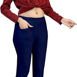 Comfort Wear Women's Regular fit Solid Kurti Pants with One Front Pocket (Pack of 1)navy