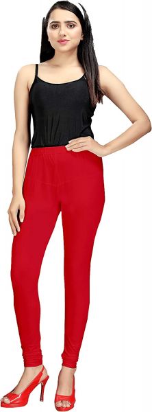 Comfort Wear Solid Regular Fit Chudidar Leggings for Girls & Women's | 4 Way Stretchable Leggings (Pack of 1)red